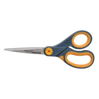 Westcott® Non-Stick Titanium Bonded Scissors, 8" Long, 3.25" Cut Length, Straight Gray/Yellow Handle, 3/Pack