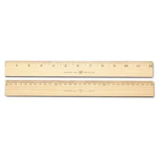 Westcott® Wood Ruler, Metric and 1/16" Scale with Single Metal Edge, 12"/30 cm