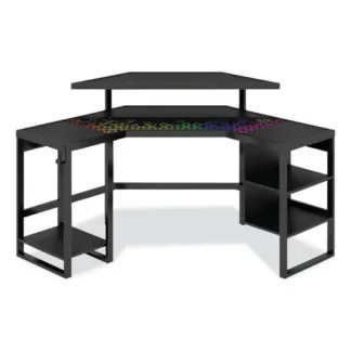 Whalen® LevelUp Gear LEET Corner Gaming Desk, Onyx