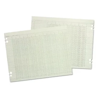 Wilson Jones® Accounting Sheets, 30 Columns, 11 x 17, Green, Loose Sheet, 100/Pack