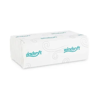 Windsoft® C-Fold Paper Towels, 1-Ply, White, 200 Towels/Pack, 12 Packs/Carton