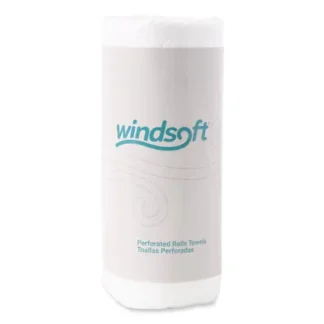 Windsoft® Kitchen Roll Towels, 2-Ply, White, 100 Sheets/Roll, 30 Rolls/Carton