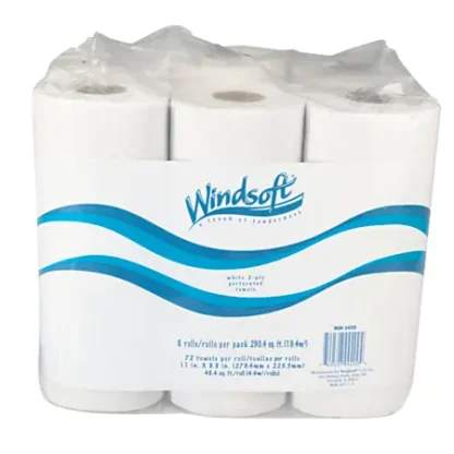 Windsoft Kitchen Roll Towels 2-Ply, 6 Rolls per Case