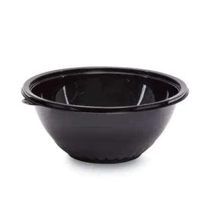 WNA Caterline Pack n' Serve Plastic Bowl, 160 oz, Black, 12" Diameter x 5" Height, 25/Carton