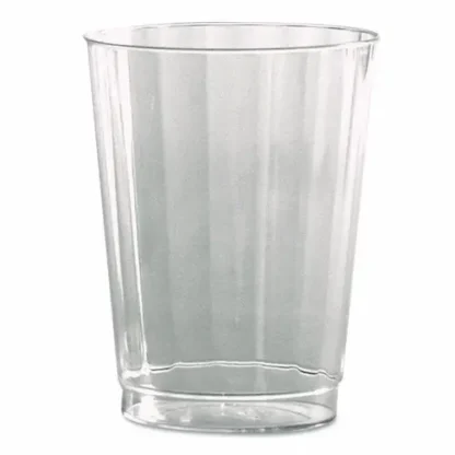 WNA Classic Crystal Plastic Tumblers, 10 oz, Clear, Fluted, Tall, 20/Pack, 12 Packs/Carton