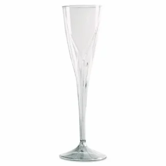 WNA Classicware One-Piece Champagne Flutes, 5 oz, Plastic, Clear, 10/Pack, 10 Packs/Carton
