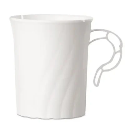 WNA Classicware Plastic Mugs, 8 oz, White, 8/Pack, 24 Packs/Carton