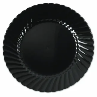 WNA Classicware Plastic Plates, 6" dia, Black, 10/Pack, 18 Packs/Carton