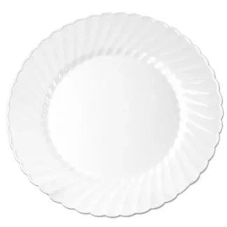 WNA Classicware Plastic Plates, 6" dia, White, 12/Bag, 15 Bags/Carton