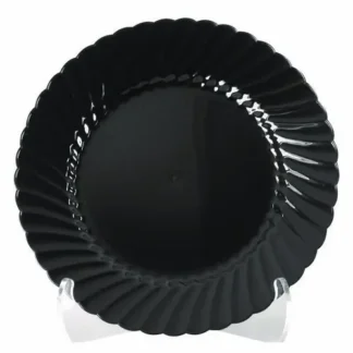 WNA Classicware Plastic Plates, 7.5" dia, Black, 10/Pack, 18 Packs/Carton