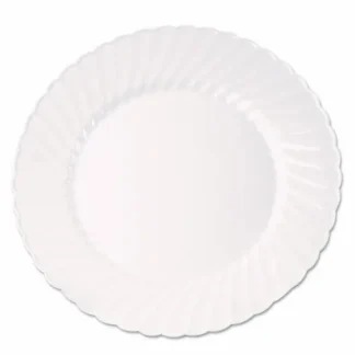 WNA Classicware Plastic Plates, 9" dia, White, 10/Pack, 18 Packs/Carton - Non-Stock Item, Extended Delivery Time