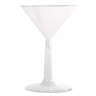 WNA Comet Plastic Martini Glasses, Two-Piece Construction, 6 oz, Clear, 12/Pack, 8 Packs/Carton