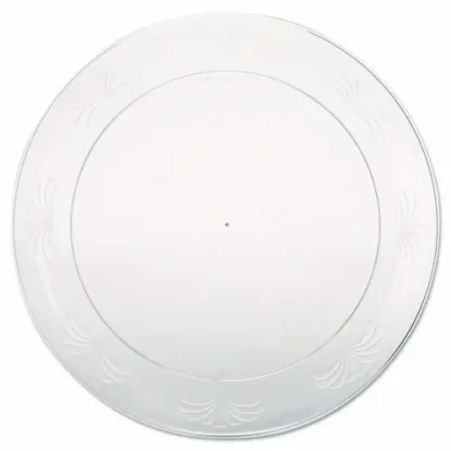 WNA Designerware Plastic Plates, 9" dia, Clear, 10/Pack, 18 Packs/Carton