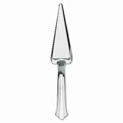 WNA Heavyweight Plastic Cake Cutter, Silver, 40/Carton