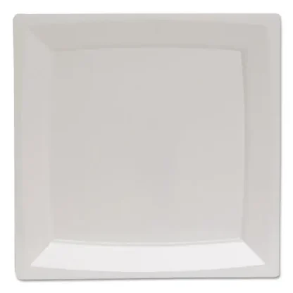 WNA Milan Plastic Dinnerware Plate, 6.75" x 6.75", White, 12 Plates/Bag, 14 Bags/Carton (168 Plates Total) - Non-Stock Item, Extended Delivery Time