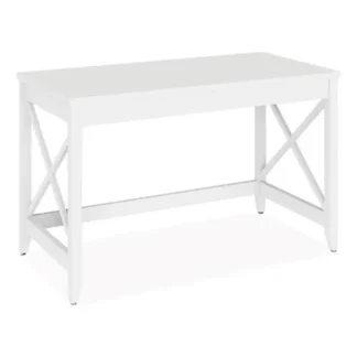 Workspace by Alera® Farmhouse Writing Desk, White, 47.24" W x 23.62" D x 29.53" H