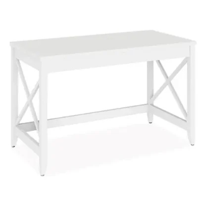 Workspace by Alera® Farmhouse Writing Desk, White, 47.24" W x 23.62" D x 29.53" H
