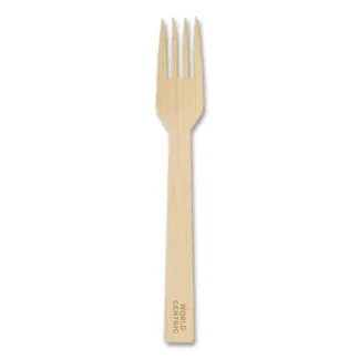 World Centric® Bamboo Cutlery, Fork, Paper, Natural, 2,000/Carton