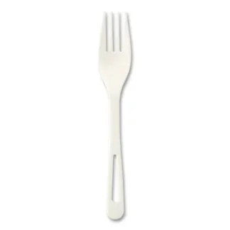 World Centric® Cutlery Dispenser Refills, Fork, Plastic, White, 100/Bag, 10 Bags/Carton
