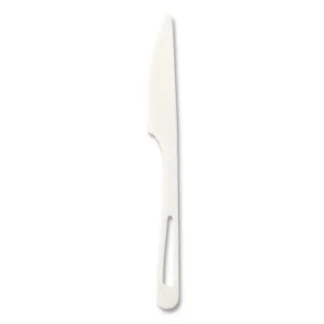 World Centric® Cutlery Dispenser Refills, Knife, Plastic, White, 100/Bag, 10 Bags/Carton