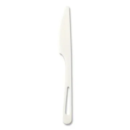 World Centric® Cutlery Dispenser Refills, Knife, Plastic, White, 100/Bag, 10 Bags/Carton