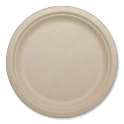 World Centric® Fiber Plates, Paper, 9.1" dia, Natural, 1,000/Carton