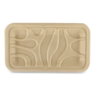 World Centric® Fiber Trays, PLA Lined, PFAS Free, Natural, Paper, 500/Carton