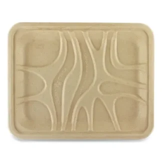 World Centric® Fiber Trays, PLA Lined, PFAS Free, 9.1 x 7.1 x 0.7, Natural, Paper, 500/Carton