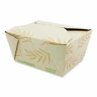 World Centric® No Tree Folded Takeout Containers, 26 oz, Natural, Sugarcane, 450/Carton