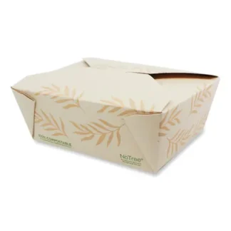 World Centric® No Tree Folded Takeout Containers, 46 oz, Natural, Sugarcane, 300/Carton