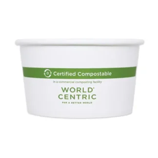 World Centric® Paper Bowls, 16 oz, White, 500/Carton