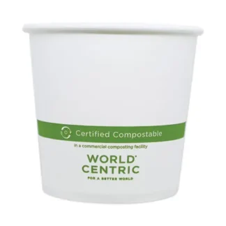 World Centric® Paper Bowls, 24 oz, White, 500/Carton