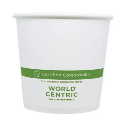 World Centric® Paper Bowls, 24 oz, White, 500/Carton
