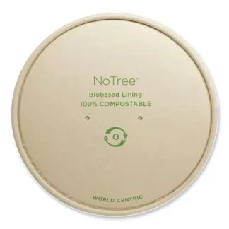 World Centric® Paper Lids for Bowls, 5.9" Diameter, Natural, 300/Carton