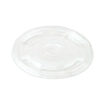 World Centric® PLA Clear Cold Cup Lids, Flat, Fits 9 oz to 24 oz Cold Cups, 1,000/Carton