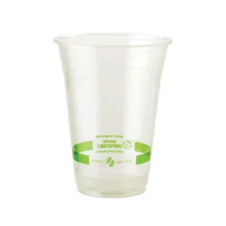 World Centric® PLA Clear Cold Cups, 16 oz, Clear, 1,000/Carton