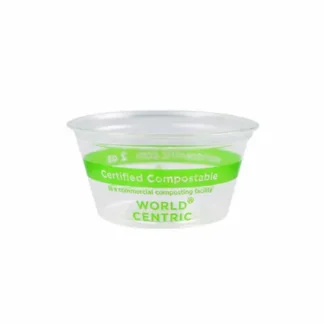 World Centric® PLA Clear Cold Cups, Souffle, 2 oz, Plastic, Clear, 2,000/Carton