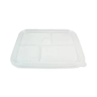 World Centric® PLA Lids for Fiber Bento Box Containers, Clear, Plastic, 300/Carton