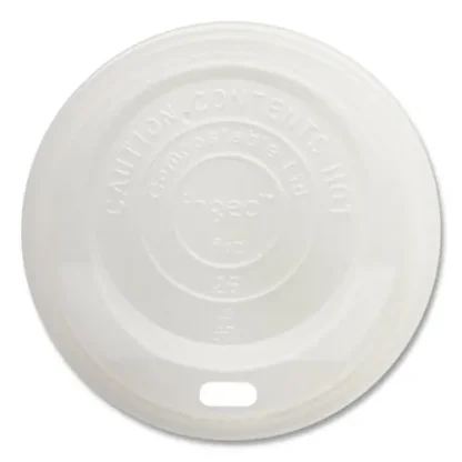 World Centric® PLA Lids for Hot Cups, Fits 8 oz Hot Cups, Plastic, White, 1,000/Carton