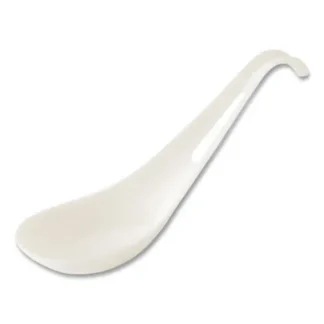 World Centric® TPLA Compostable Cutlery, Asian Soup Spoon, Plastic, White, 500/Carton