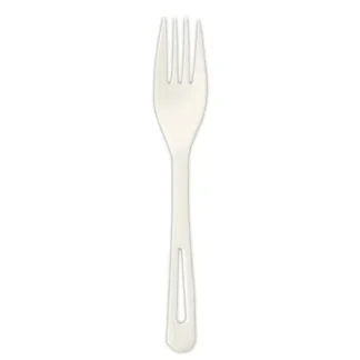 World Centric® TPLA Compostable Cutlery, Fork, Plastic, White, 1,000/Carton