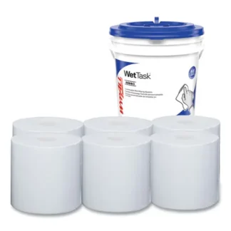 WypAll® Critical Clean Wipers Customizable Wet Wiping System with Bucket, 140 Wipes/Roll, 6 Rolls/Carton