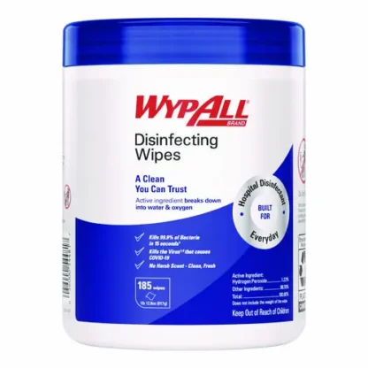 WypAll® Hydrogen Peroxide Disinfecting Wipes, Fresh Scent, White, 185 Wipes/Canister