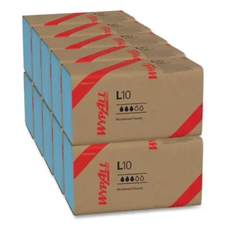 WypAll® L10 Windshield Towels, Light Blue, 224 Towels/Pack, 10 Packs/Carton