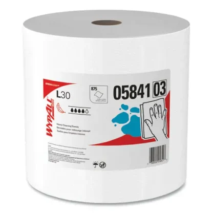 WypAll® L30 Towels, White, 875 Towels per Jumbo Roll, 12.4" x 12.2"
