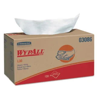 WypAll® L30 Towels, POP-UP Box, 10" x 9.8", White, 120 Towels/Box, 10 Boxes/Carton