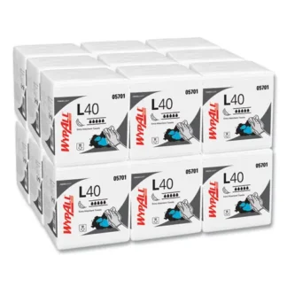WypAll® L40 Towels, 1/4 Fold, 12.5 x 12, White, 56 Towels/Box, 18 Packs/Carton