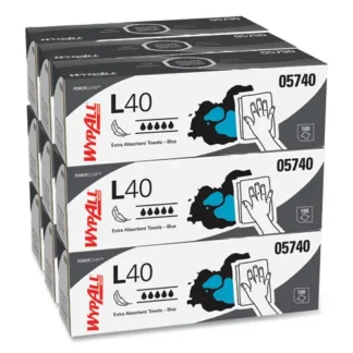WypAll® L40 Towels, POP-UP Box, 9.8 x 16.4, Blue, 100/Box, 9 Boxes/Carton