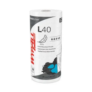 WypAll® L40 Towels, Small Roll, White, 70 Towels/Roll, 24 Rolls/Carton