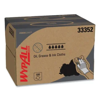 WypAll® Power Clean Oil, Grease and Ink Cloths, BRAG Box, Blue, 180 Wipes